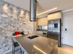 Sala integrada com cozinha